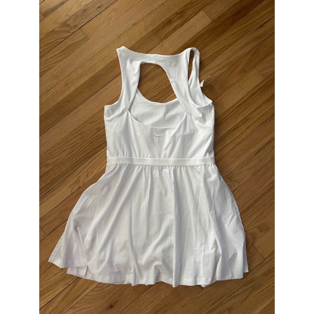 Beyond Yoga White Cutout Back Athletic Tennis Dress, new with tags, L - Picture 5 of 6